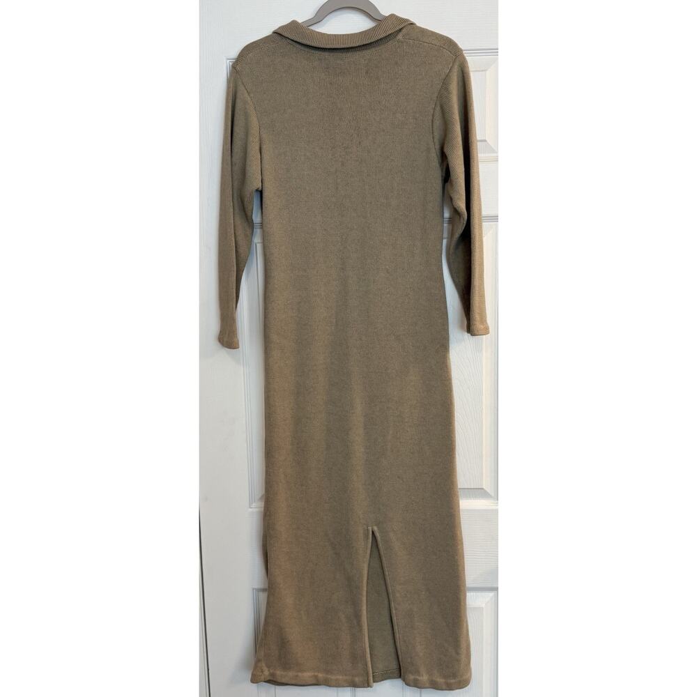 Peruvian Connection Maxi Dress Women’s Small Tan 100% Cotton Heavy Knit Cozy EUC - Picture 2 of 11
